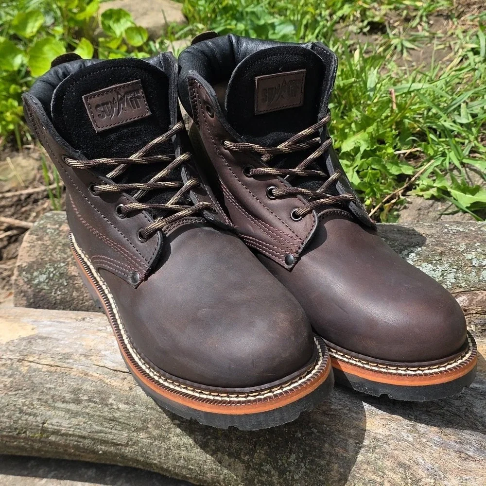 North Summit Bull Leather Work Boots Men's US Size 7.5 Brown‎ NWOT